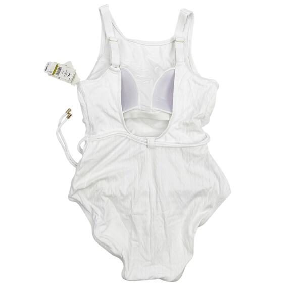 Tommy Bahama Cable Beach High Neck One Piece Swimsuit White Size 14 NWT - Picture 9 of 9